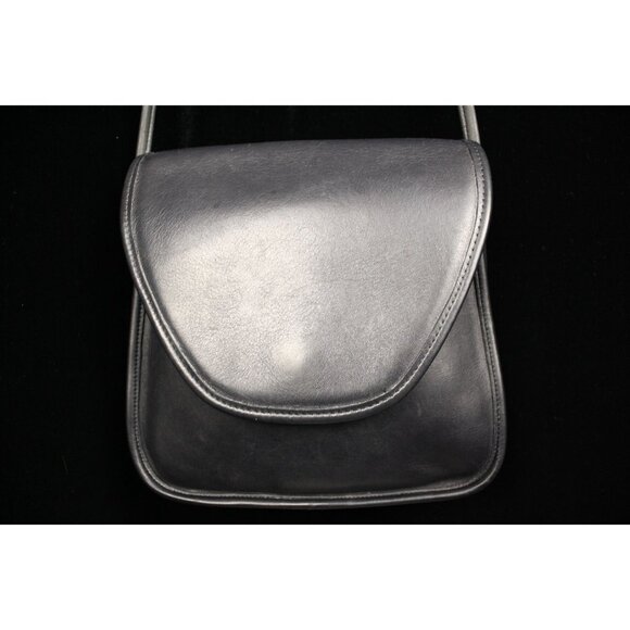 Coach purse "Lindsay" crossbody bag vintage black leather bag with attached stra - Picture 3 of 6